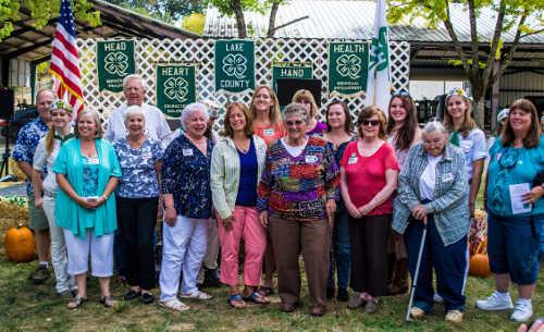 A group of 4-H All Stars, past and present, at the 4-H Centennial event at the Lake County Fairgrounds in Lakeport, Calif., on Sunday, October 6, 2013. Photo by Kimberly Walker. 1006134hallstars