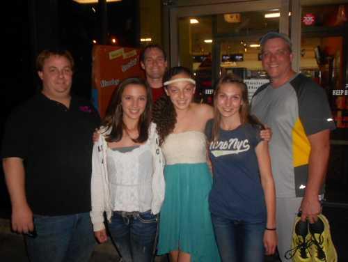 Tala Morshed, Miah Bullard and Amanda Stockton led the Clear Lake High Cardinals to victory at the Bass Bowling event at the Lakeside Family Fun and Event Center in Lakeport, Calif., on Sunday, October 20, 2013. They are joined by Manager Lyle Coburn, Owner Charlie Richardson and Event Coordinator John Richardson. Courtesy photo. 102013bassbowling1