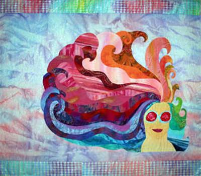 After finishing this quilt, Cara Gulati realized that it’s a self portrait. quiltguildreflection