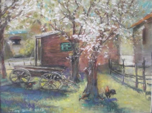 The artwork of Lake County, Calif., Terry Durnil will be featured at the Lake County Wine Studio in Upper Lake, Calif., in May 2014. durnilwagon
