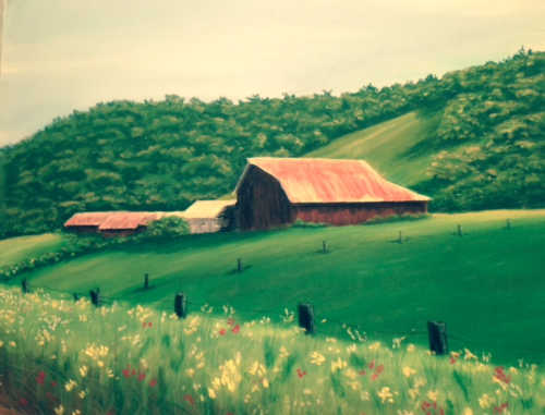 The artwork of Lake County, Calif., Bonnie Tringali will be featured at the Lake County Wine Studio in Upper Lake, Calif., in May 2014. tringalibarn